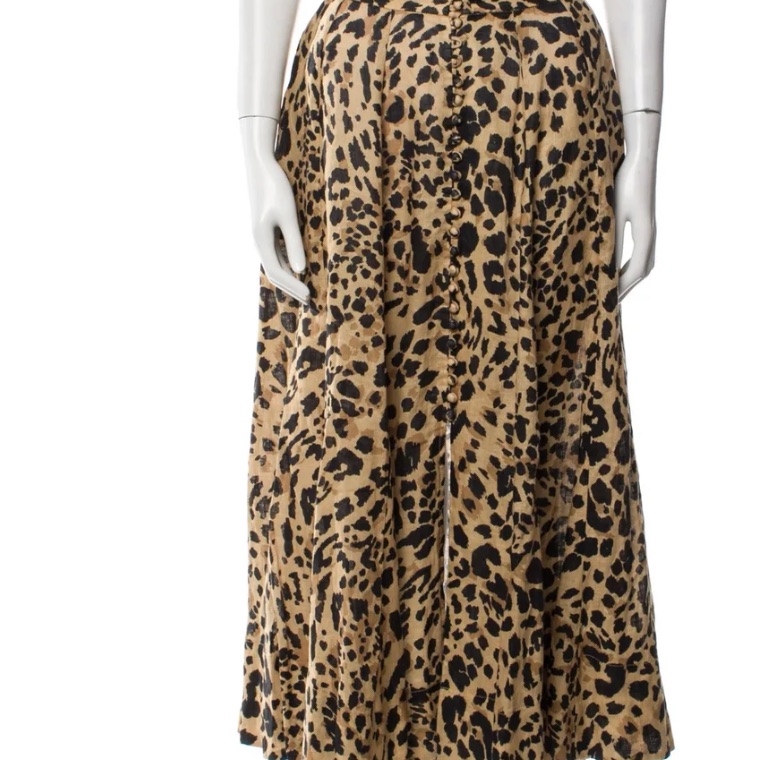 Zimmerman Leopard Print Midi Skirt